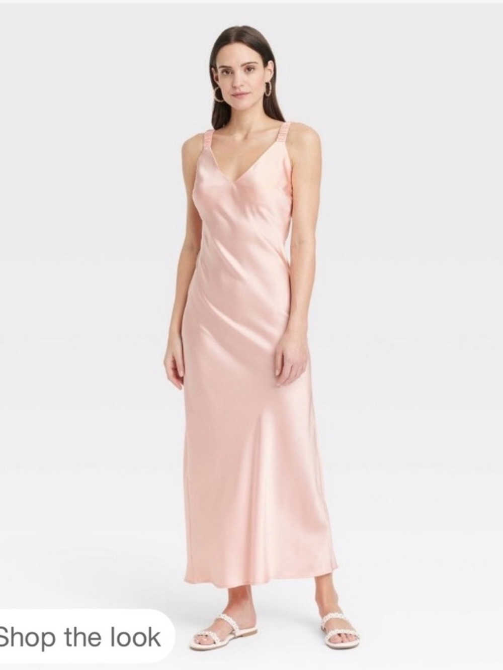 A New Day Silky Maxi Slip Dress Pastel Pink